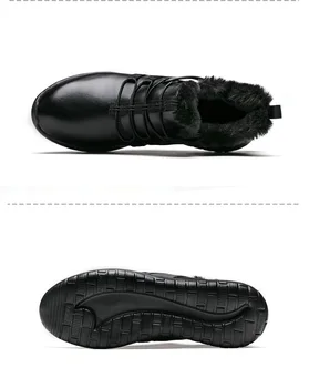 ONEMIX los Hombres de Invierno Zapatillas Mantener Caliente Botas de Cuero Impermeable de Zapatillas de deporte al aire libre de Deslizamiento En los Zapatos para Caminar Adulto Tobillo Botas de Nieve