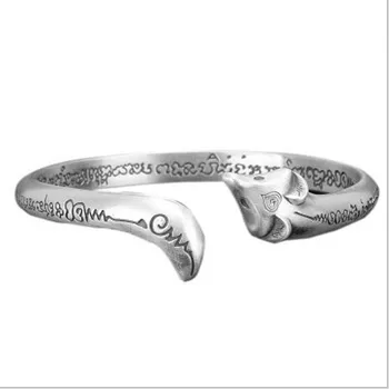 2020 Nuevas S999 pura plata pequeño zorro pareja de moda de la pulsera de los hombres sencilla pulsera de plata de las mujeres de la pulsera de las señoras de plata de la pulsera