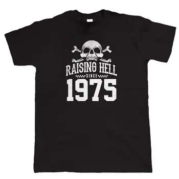 Raising Hell Desde 1975 Ciclista de la Camiseta de Regalo para el Padre, el Abuelo de Cumpleaños Casual y Fresco orgullo la camiseta de los hombres Unisex de la Moda Nueva camiseta