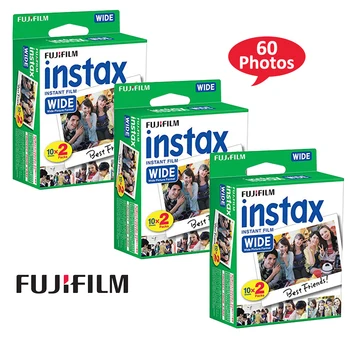 Original De Fujifilm Instax Wide Película De 60 Hojas Foto En Blanco Para Fuji Instantánea Polaroid Cámara De Fotos 300 200 210 100 + Regalos Gratis