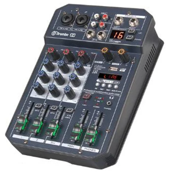X4 Canal Rentable Digital o Consola Mezcladora con Efecto DSP de la Tarjeta de Sonido,Bluetooth, USB para DJ de Grabación de PC de Enchufe de la UE