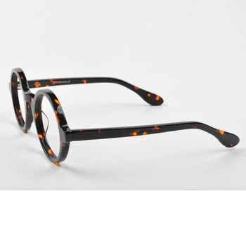 Ronda de Óptica Gafas de Marco ZOLMAN Johnny Depp hombres mujeres Gafas de Acetato de gafas de Marco de estilo Vintage de Calidad Superior 030