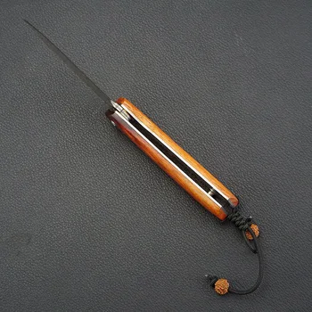 Nuevo Diseño de Damasco Hoja de mango de madera plegable de bolsillo cuchillo al aire libre portátil de camping táctica de supervivencia cuchillos de utilidad de la EDC herramienta