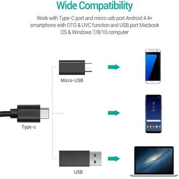 DEPSTECH 86T Endoscopio USB de la Cámara Flexible IP67 Impermeable 6 Ajustable LED de Inspección Boroscopio Tipo de Cámara para PC Android