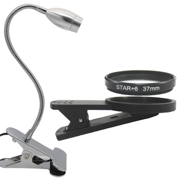 SNAPUM Celular HD 15X Lente Macro + filtro estrella de la lente + spotlight para el Teléfono Móvil 37mm,para las Pestañas de la Joyería de la joyería del diamante