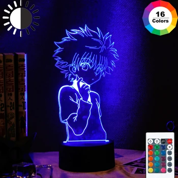 Gon Freecss la Figura de los Niños a la Luz de Noche Led Alimentado por Batería lámpara de noche para el Dormitorio juvenil Decoración 3d Lámpara de Anime de Hunter X Hunter Regalo