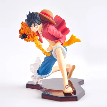3pcs/lot 14cm Anime One Piece Ataque Estilo Luffy + Sabo + As de PVC Figuras de Acción Coleccionables, Juguetes de modelos