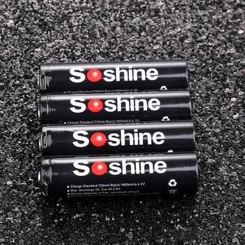4 piezas originales SOSHINE 18650 batería recargable de Gran Capacidad 3.7 V 3600mah con el Built-In Micro USB directamente en el puerto del cargador