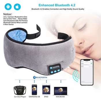 JINSERTA 2020 Estéreo Inalámbrico Bluetooth Auricular Sueño Ojo Máscara Suave Auriculares de Teléfono de la Diadema de Dormir de la Música con los Auriculares con Micrófono