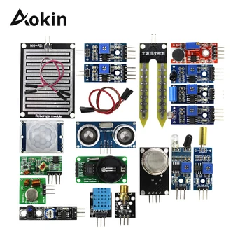 16pcs/lote Sensor de la Placa del Módulo de Conjunto de Kit De Arduino Diy Kit de Raspberry Pi 4 B/3B+ 16 Tipos De Lluvia, suelo/Sensor de temperatura