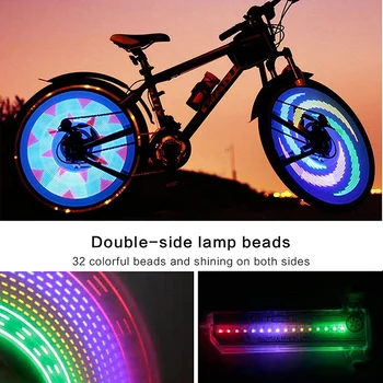 Wholesale 3D de Bicicletas Radios de Luces LED de colores de Rueda de Bicicleta de Luz Multi-color de 42 Patrones de 16 LED Bicicleta Rayos de Luz ED889