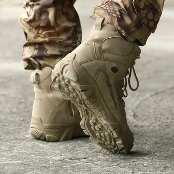 2019 Marca Militares, Botas de Cuero de la Fuerza Especial Táctico Desierto de Combate de los Hombres Botas de los Zapatos al aire libre Botas de Tobillo