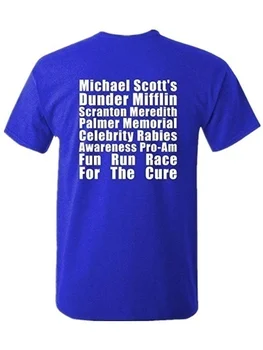Kuakuayu HJN la Oficina los Nombres de Michael Scott Fun Run T-Shirt Unisex de La Oficina de programa de TV Divertida Camiseta de Dunder Mifflin Camisa