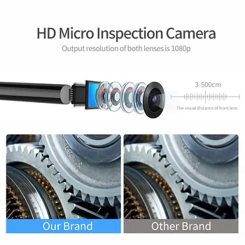 HD 1080P Endoscopio Cámara de 8 mm de la Lente Dual Con la Luz Blanca de 3.5 m 5m Duro Cable de endoscopio Impermeable Para el iPhone Teléfono Android