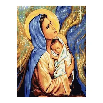 Religiosa de Diamante de Pintura de Retrato Ronda Completa de Taladro de la Virgen y el Niño Nouveaute de BRICOLAJE Mosaico de Bordado 5D punto de Cruz Regalos