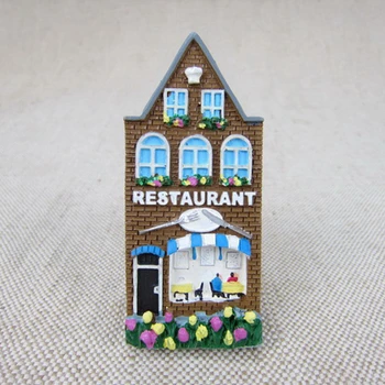 Holanda Amsterdam Turístico, tienda de Regalos Imanes de Nevera 3D de Casa de colores de Resina Refrigerador Magnético Pegatinas de Decoración para el Hogar Decoración
