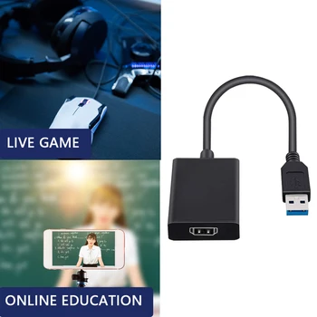 Nueva Tarjeta de Captura de Vídeo USB 3.0 HDMI Video Grabber Registro de Caja para PS4 Juego de DVD de la Videocámara de la Cámara de la Grabación de la Transmisión en Vivo
