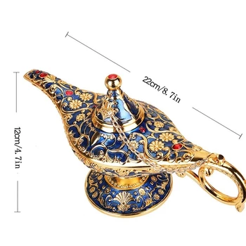 Vintage Aladdined De La Lámpara De La Decoración En Miniatura Figuritas Europeo De Decoración Para El Hogar En Ruso Que Deseen Té De Aceite De La Olla De Metal Decoraciones Manualidades