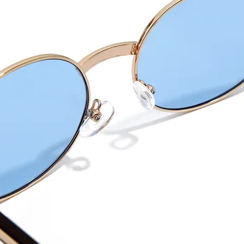 JASPEER de la Vendimia de la Ronda de Gafas de sol de las Mujeres de Marco Pequeño Clásico de Gafas de Sol Azul Lens Hombres Steampunk Anteojos Retro Tonos Gafas
