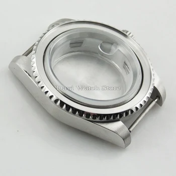 40mm Bliger de plata de acero inoxidable de la caja del reloj Ajuste de ETA 2836,DG2813/3804,Miyota 82 Serie de movimiento