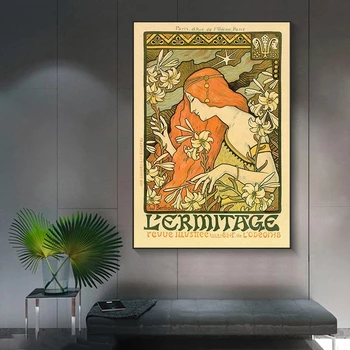Alphonse Mucha Famosa Pintura Vintage Ilustración de Lona de Carteles y Grabados de Arte de Pared con Fotos para Vivir en Casa de Decoración de la Habitación