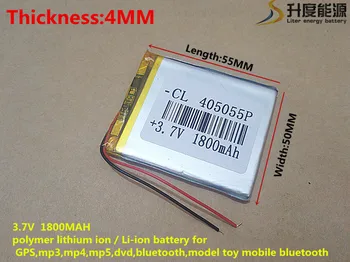 3.7 V 1800mAh 405055 de Polímero de Litio Li-Po, li-ion Recargable de la Batería de células Para Mp3 MP4 MP5 móvil de GPS de La tableta de la batería
