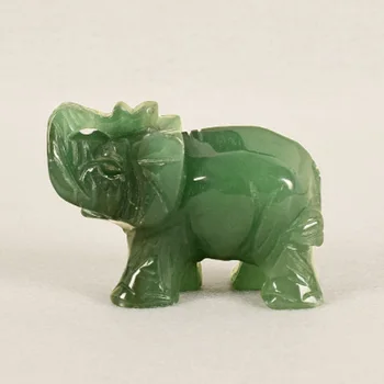 Verde Natural de fluorita Elefante Estatuilla de Sanación Reiki Cristal de la Estatua de la Decoración de 2 pulgadas de largo, de unos 50 g de peso