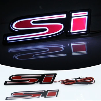 1X Si el Logo Delantera del Coche de la Campana de la Parrilla Emblema de la Luz del LED para Honda CIVIC SPIRIOR Etc