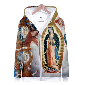Nuestra Señora De Guadalupe Virgen María Católica de México, de Calidad Superior Sudaderas con capucha de los hombres Casual con Capucha de la Sudadera de harajuku de la Chaqueta de la ropa