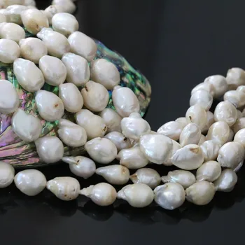 Natural encantador de agua dulce blanco de la perla suelta perlas irregulares gota de agua, ajuste neckalce de la pulsera de la joyería de 15inch B1360