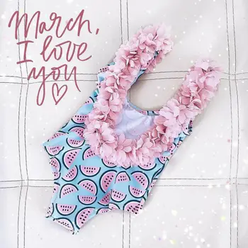 2020 Nuevas Niño Niñas Sandía Traje de baño de Una sola pieza Floral de trajes de baño de Playa de Verano Bebé Bebé Lindo sin Respaldo Bikini Body