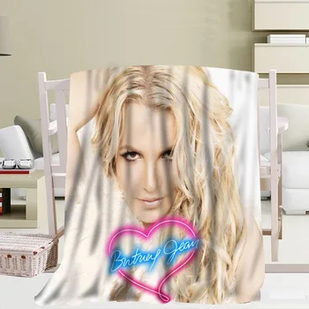 Personalizado Britney Spears Mantas de Viaje Sofá Coral de tela de lana Mantas Suave y sedoso Cálido Sofá Cama Tirar de la Manta Más Tamaño