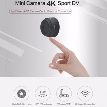 A9 Mini de la App Cámara Full HD de 1080P a 4K Cam 150 grados de Ángulo de visión Inalámbrica WiFi IP Monitor de Red de Seguridad de la Noche Versión Cam