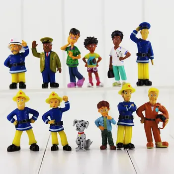 12pcs/lote de dibujos animados de Anime de Fireman Sam figura de pvc figura de acción de juguetes buenos niños de juguete de regalo de Navidad 2.5-6 cm