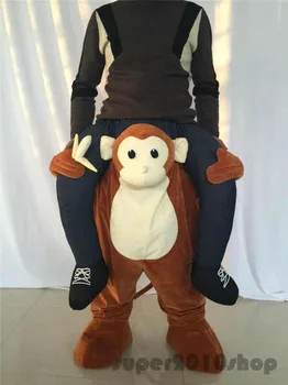Cheeky Monkey Traje de la Mascota de Cosplay Chimpancé Hombro de Halloween Vestido de Adultos NOS