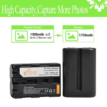 1900mAh NP-FM500H NPFM500H Batería+LED USB Dual del Cargador para Sony A200 A200K A200W A300, A350 A450 A580