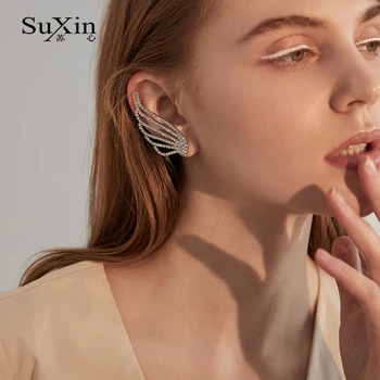 SuXin pendientes 2020 nuevo sencillo alas de ángel temperamento pendientes para las mujeres de cristal colgante pendientes de la joyería de regalo