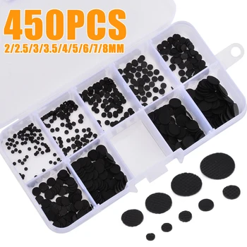 450pcs/caja 2-8 mm de Diferentes Tamaños de Almohadillas de Goma Conductiva Teclado Kit de Reparación para IR de Control Remoto Botones de Goma Conductiva