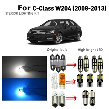 Shinman 18pcs libre de errores de lectura Interior del Coche Luces Interiores LED para Mercedes benz Clase C W204 LED en el Interior del Paquete (2008-2013)