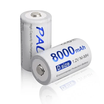 PALO 8000mAh 1.2 V batería recargable D tamaño de la batería recargable
