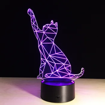 Dibujos animados de Animales de la Decoración LED Gato Lámpara de Buena Fortuna para el Escritorio de la Oficina, Decoración con Color RGB Efecto de Cambio de Hecho en China