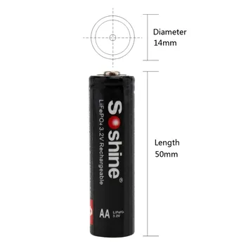 Soshine 8Pcs 3.2 V 700mAh 14500 Recargable de LiFePO4 Batería AA + Portátil de la Caja de las Baterías para Linternas LED / Faros