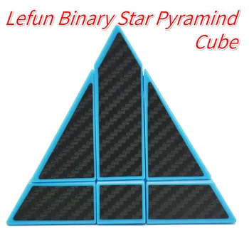 Lefun de Estrellas Binarias Pirámide, Cubo Azul de la Base con el Negro de la etiqueta Engomada del Cubo Triángulo Magic Puzzle Cubo de la Velocidad de los Juguetes Educativos Fantasma Guimo