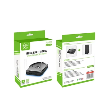Para Xbox X de la Serie Juego de Accesorios para consolas de Soporte Vertical Juego de Controladores de plataforma con 4 Puertos USB 2.0 Hub de Luz Azul de la Base de