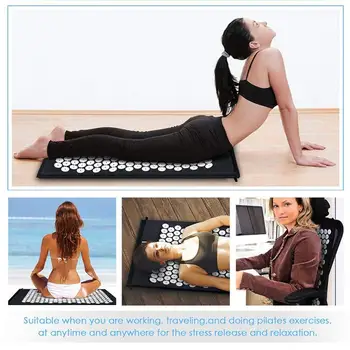 12 Color de Fitness Masaje de Acupresión Estera de Yoga de punta Cojín Masajeador para la Espalda/Cuello/Pie Cuerpo de Alivio del Dolor