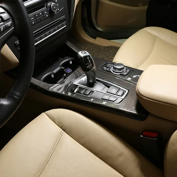 Para BMW X3 F25 X4 F26 2011-2017 Interiores en Fibra de Carbono de Cambio de marcha de la Perilla del Panel de Cubierta de guarnición de los Accesorios del Coche