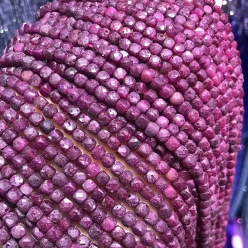 2020 Natural de Piedra Suelta Perlas Rubyed Cubo Facetas de Perlas Haciendo por los encantos de la Joyería del Collar de la Pulsera de los Accesorios de Tamaño 4 mm