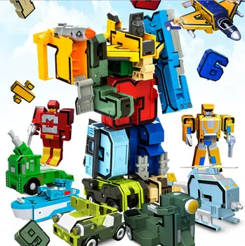 GUDI 15pcs Transformador Número de Mech Clan Robot Animal Ladrillos Educacional Creativo de la Iluminación Bloques de Construcción de juguete a los Niños regalos