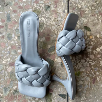 De lujo las Diapositivas de las Mujeres de 7cm de zapatos de Tacón Alto de Verano Sandalias de Tacón Bajo Zapatillas de Baile de la Plataforma de Stripper 2020 Nuevos Zapatos de Moda Delgado de la PU de los Talones