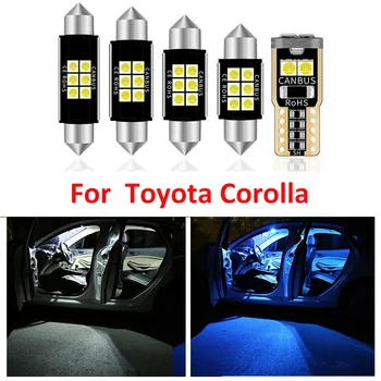 8Pcs LED Blanco Bombilla Luces en el Interior del Paquete del Kit Para el Toyota Corolla 2003-2011 Mapa de la Cúpula de la Licencia de la Luz de la Placa del Coche de Estilo Accesorios